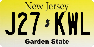 NJ license plate J27KWL