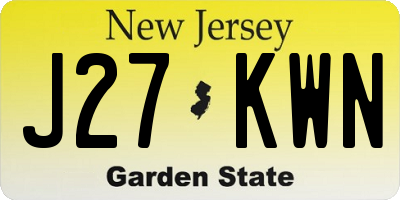 NJ license plate J27KWN