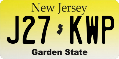NJ license plate J27KWP