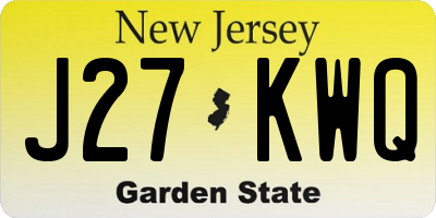 NJ license plate J27KWQ