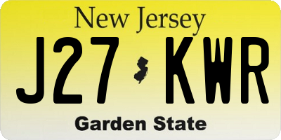 NJ license plate J27KWR