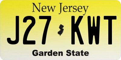 NJ license plate J27KWT