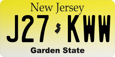 NJ license plate J27KWW