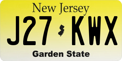 NJ license plate J27KWX