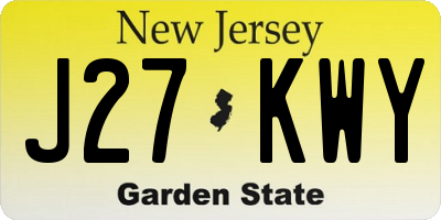 NJ license plate J27KWY