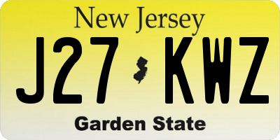 NJ license plate J27KWZ