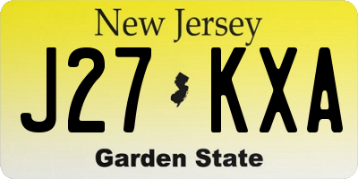 NJ license plate J27KXA