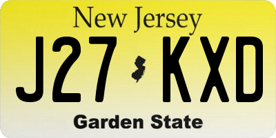 NJ license plate J27KXD