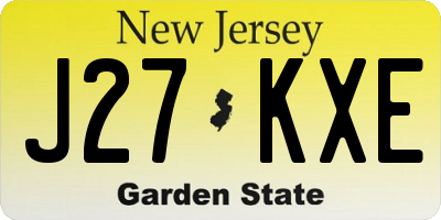 NJ license plate J27KXE