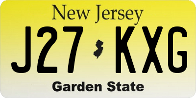 NJ license plate J27KXG