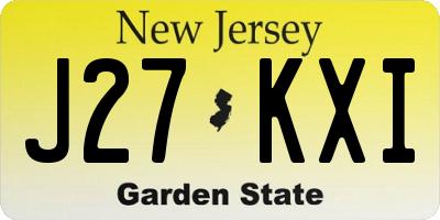 NJ license plate J27KXI