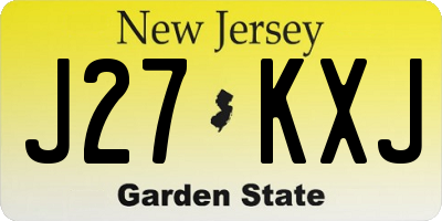 NJ license plate J27KXJ