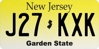 NJ license plate J27KXK