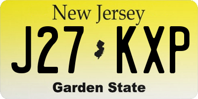 NJ license plate J27KXP