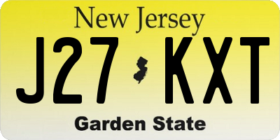 NJ license plate J27KXT