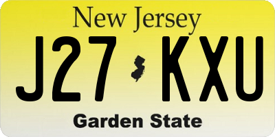 NJ license plate J27KXU