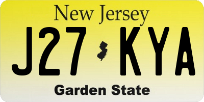 NJ license plate J27KYA