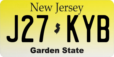 NJ license plate J27KYB