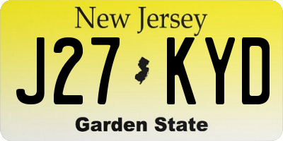 NJ license plate J27KYD