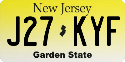 NJ license plate J27KYF
