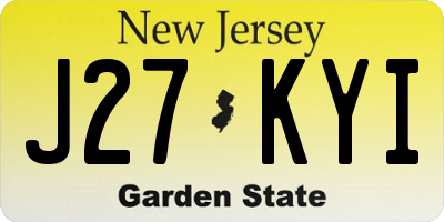 NJ license plate J27KYI