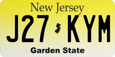 NJ license plate J27KYM