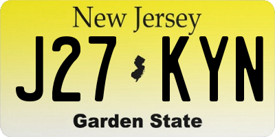 NJ license plate J27KYN