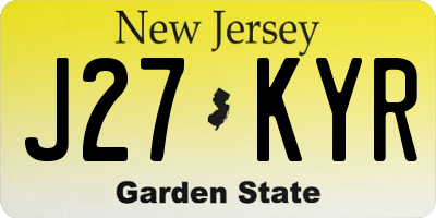 NJ license plate J27KYR