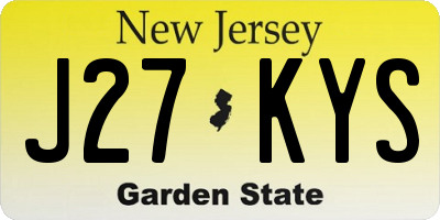 NJ license plate J27KYS