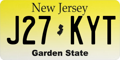 NJ license plate J27KYT