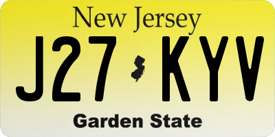 NJ license plate J27KYV