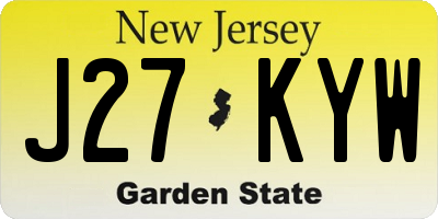 NJ license plate J27KYW