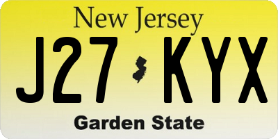 NJ license plate J27KYX