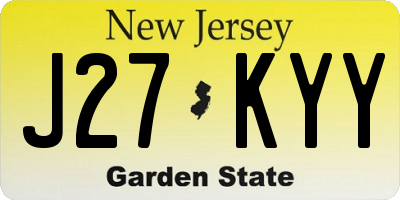 NJ license plate J27KYY