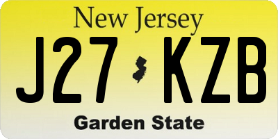 NJ license plate J27KZB