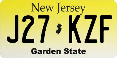 NJ license plate J27KZF