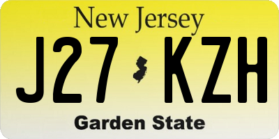 NJ license plate J27KZH