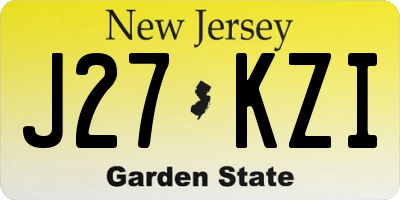 NJ license plate J27KZI