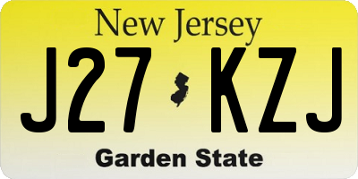 NJ license plate J27KZJ