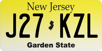 NJ license plate J27KZL