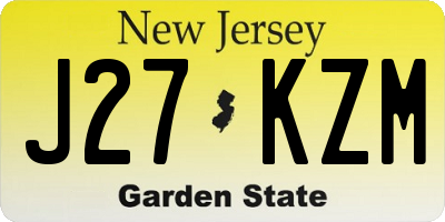 NJ license plate J27KZM