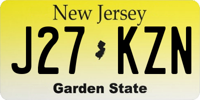 NJ license plate J27KZN