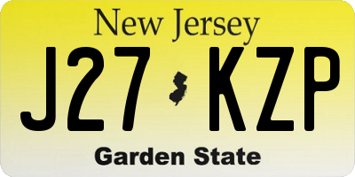 NJ license plate J27KZP