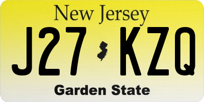NJ license plate J27KZQ