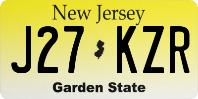 NJ license plate J27KZR