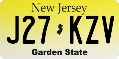 NJ license plate J27KZV