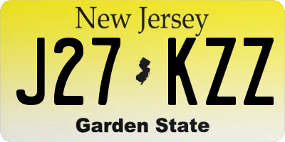 NJ license plate J27KZZ