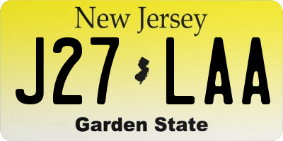 NJ license plate J27LAA