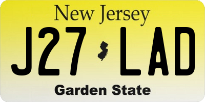 NJ license plate J27LAD