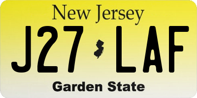 NJ license plate J27LAF